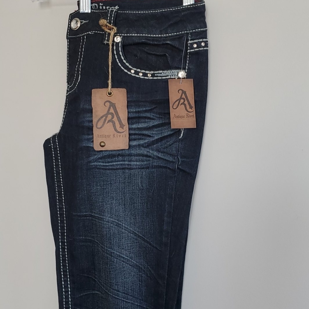 Antique Rivet Dark Wash Jeans